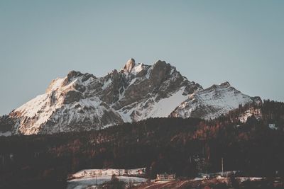 Scenic view of mountains against clear sky