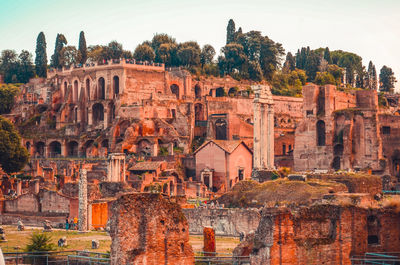 Forum romanum, is ancient government buildings at the center of the city of rome, italy