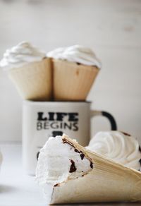 Close-up of cake on table