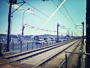 Railroad tracks against sky