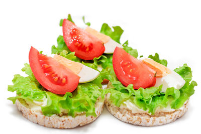 Close-up of food against white background