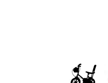 Bicycle against white background