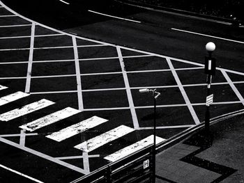 High angle view of empty road