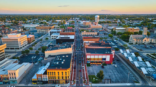 High angle view of cityscape