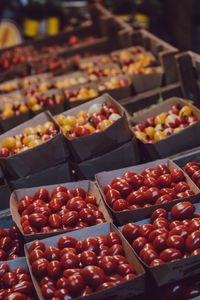 Various fruits for sale at market stall