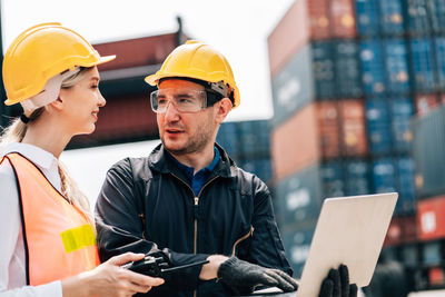 Man working with mobile phone