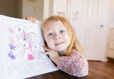 Portrait of cute girl looking away