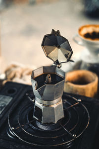 Close-up of coffee on table