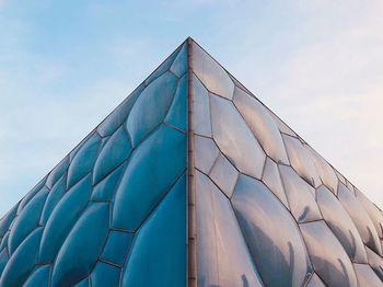 Low angle view of modern building against sky