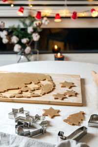 Ginger cookies baking during the christmas holidays.