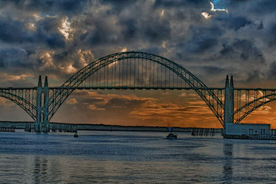 View of bridge against cloudy sky