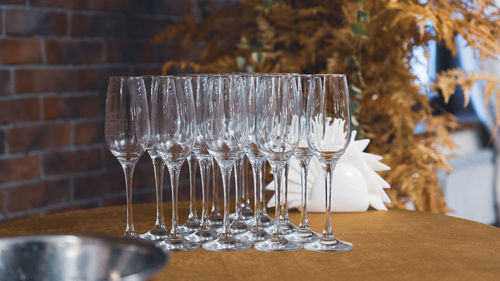 Glass of table in restaurant