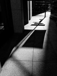 Shadow on tiled floor