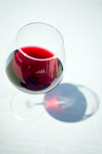 Close-up of red wine in glass