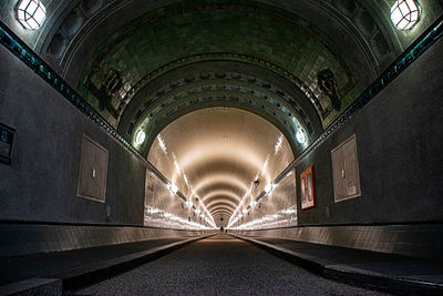 Empty illuminated tunnel