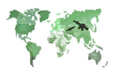 High angle view of insect on white background