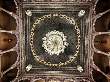 Low angle view of ornate ceiling