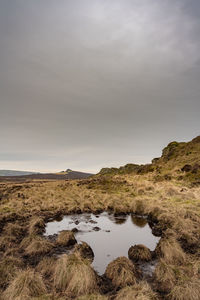 Scenic view of land against sky