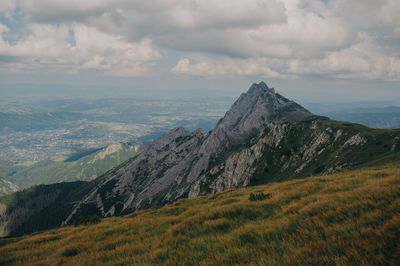 Scenic view of mountains against sky