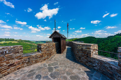 View of building against cloudy sky