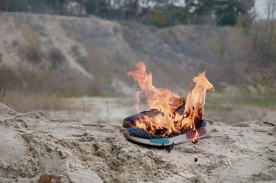 Bonfire on beach