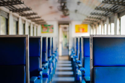 Empty seats in train