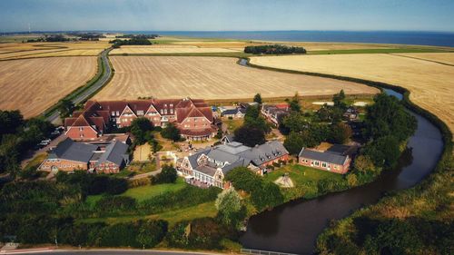 High angle view of agricultural field