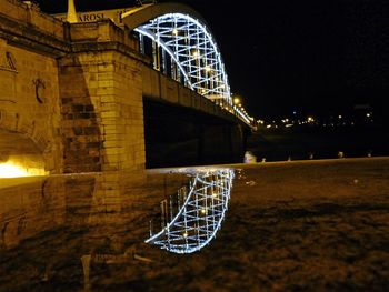 Illuminated built structure at night