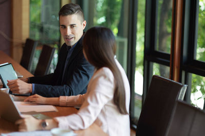 Business people having discussion at office