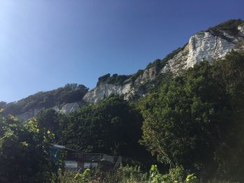 Scenic view of mountains against clear sky