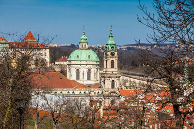 St. nicholas church and praga city seen from the petrin hill