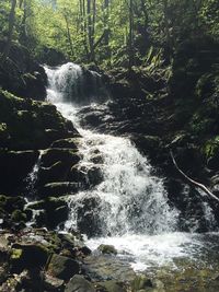 Scenic view of waterfall