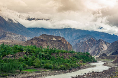 Scenic view of mountains against sky