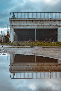 Abandoned building against sky