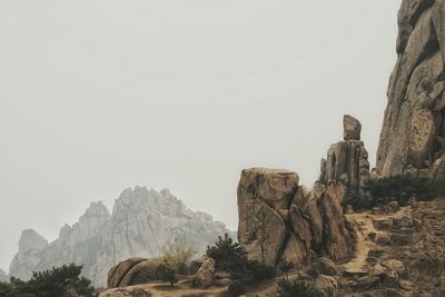 Scenic view of mountains against clear sky