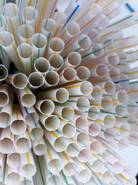 Full frame shot of drinking straws