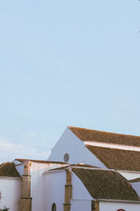 Low angle view of building against clear sky