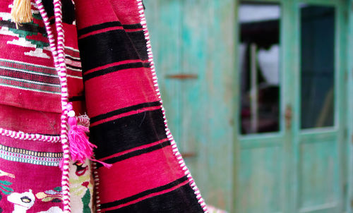 Close-up of multi colored umbrella