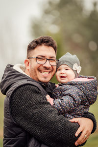 Portrait of father with daughter