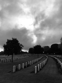 View of cemetery against sky