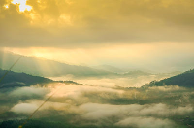 Scenic view of landscape against sky during sunset