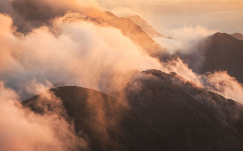 Moody landscape from carpathian mountains, romania.