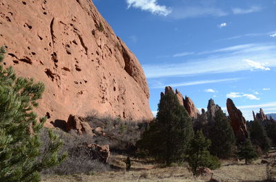 Panoramic view of rocks against sky