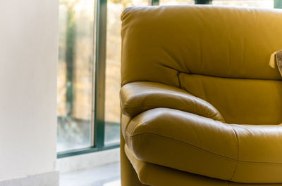 Close-up of sofa on chair at home