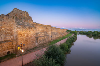 Moorish fortification of merida at sunset