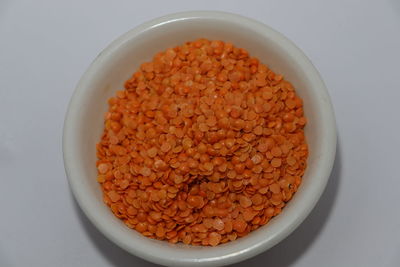 High angle view of bread in bowl