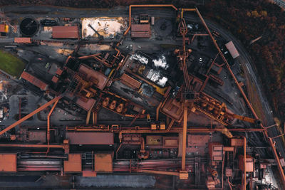 High angle view of abandoned factory