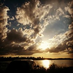 Scenic view of sunset over river