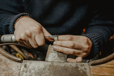 Man working on wood