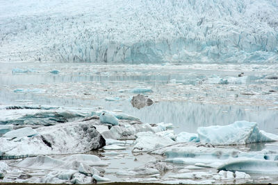 Scenic view of frozen lake